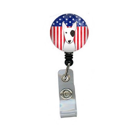 CAROLINES TREASURES American Flag and Bull Terrier Retractable Badge Reel BB2139BR